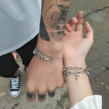 Punk Titanium Steel Cross Bracelet Couple Bracelets Hip-hop Accessories