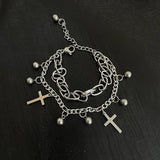 Punk Titanium Steel Cross Bracelet Couple Bracelets Hip-hop Accessories