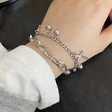 Punk Titanium Steel Cross Bracelet Couple Bracelets Hip-hop Accessories