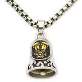 Punk Men's Eagle Bike Motorcycle Style Engine Bell Pendant Necklace