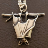 Punk Tree Branch Bat Pendant Necklace Hip Hop Halloween Couple Gift