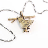 Punk Tree Branch Bat Pendant Necklace Hip Hop Halloween Couple Gift