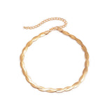 Punk Twisted Snake Chain Necklace for Women, Copper Choker Jewelry