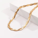 Punk Twisted Snake Chain Necklace for Women, Copper Choker Jewelry