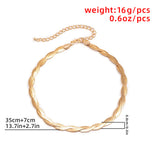 Punk Twisted Snake Chain Necklace for Women, Copper Choker Jewelry