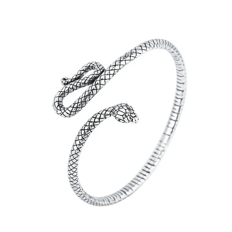 Vintage 925 Sterling Silver Snake Bracelet for Women