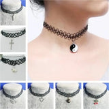 Vintage Punk Elastic Chokers Necklace for Women