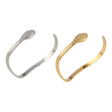 Punk Vintage Bracelet for Women Stainless Steel Bangle Cuff Leaf Charms