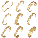 Punk Vintage Bracelet for Women Stainless Steel Bangle Cuff Leaf Charms