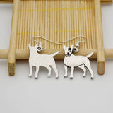 Vintage Bull Terrier Dog Drop Earrings Boho Dangle Earrings