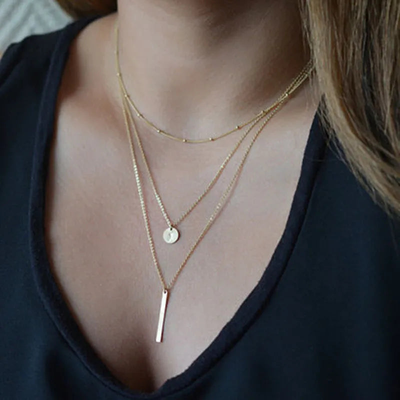 Vintage Golden Goth Chain Necklace for Women