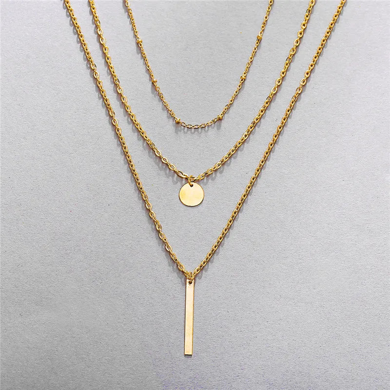 Vintage Golden Goth Chain Necklace for Women