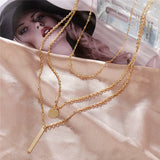 Vintage Golden Goth Chain Necklace for Women