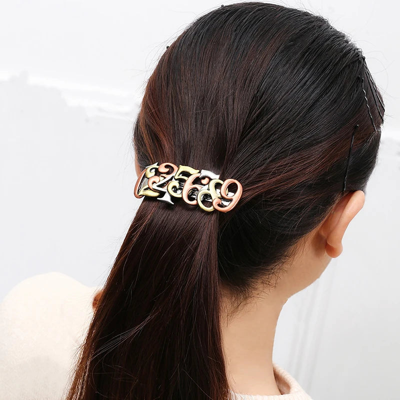 Punk Vintage Hair Jewelry Numeral Elephant Hair Clip