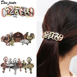 Punk Vintage Hair Jewelry Numeral Elephant Hair Clip