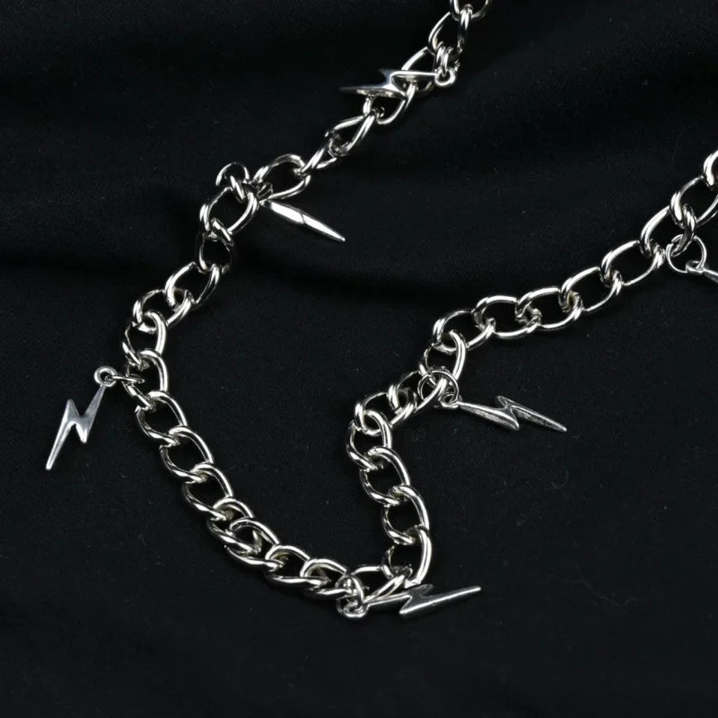 Vintage Lightning Pendant Short Necklace