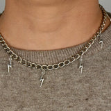 Vintage Lightning Pendant Short Necklace