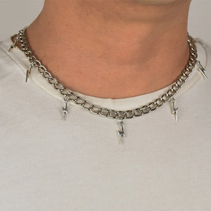 Vintage Lightning Pendant Short Necklace
