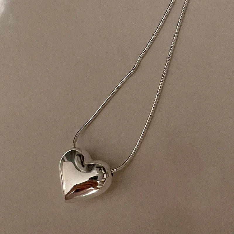 Vintage Metal Love Pendant Necklace for Women