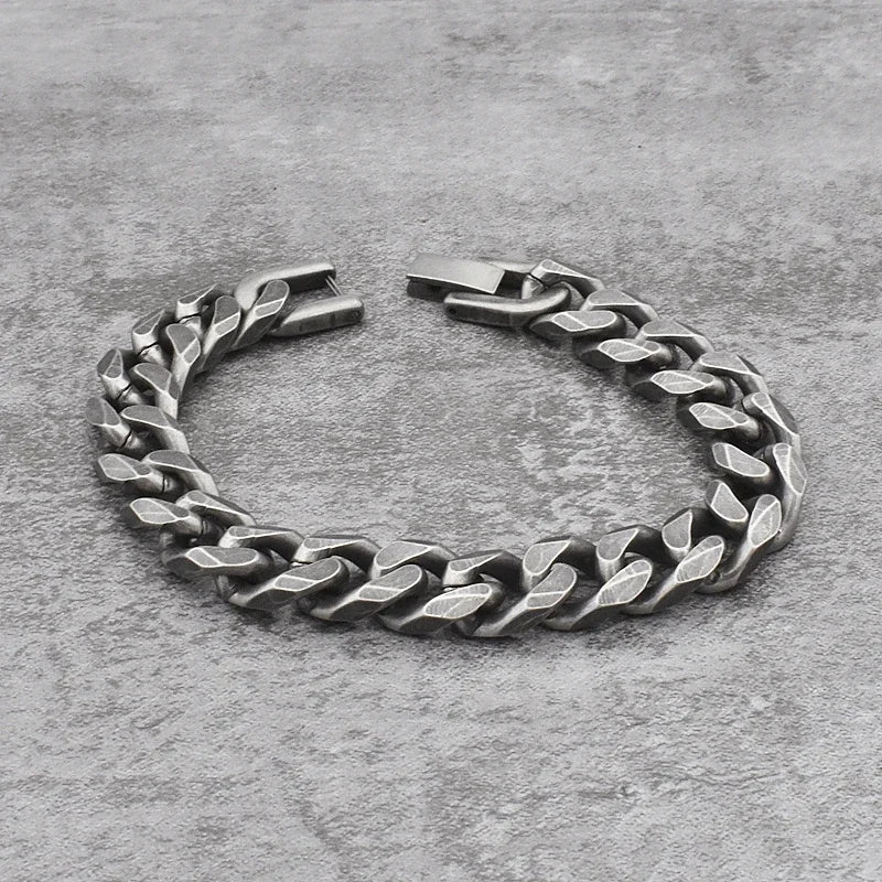 Punk Vintage Stainless Steel Rock Bangle Bracelet Chain Jewelry Hip Hop
