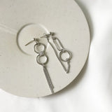 925 Silver Circle Geometric Tassel Long Earrings