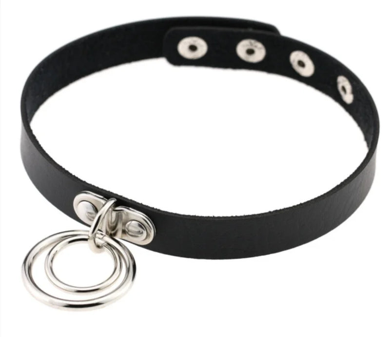 Punk Gothic Studded Leather Choker Necklace