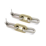 Punk Chain Hoop Earrings with Stone
