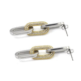 Punk Chain Hoop Earrings with Stone