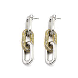 Punk Chain Hoop Earrings with Stone