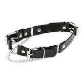 Punk Heart Chain Pendant Choker Leather Necklace