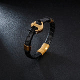 Men's Anchor Leather Bracelet Retro Punk Jewelry