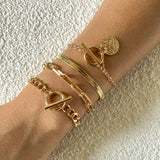 Punk Metal Hollow Chain Bracelet for Female Party Hip-Hop Jewelry