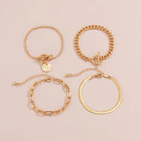 Punk Metal Hollow Chain Bracelet for Female Party Hip-Hop Jewelry