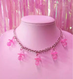 Punk Pink Pacifier Necklace for Infants