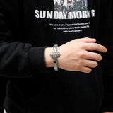 Punk Retro Cross Titanium Steel Men's Bracelet