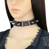 Punk Rivet Spike Leather Collar Sexy Choker Necklace
