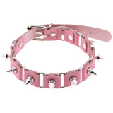 Punk Rivet Spike Leather Collar Sexy Choker Necklace