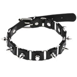 Punk Rivet Spike Leather Collar Sexy Choker Necklace