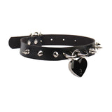 Punk Rock Harajuku Love Lock Pendant Leather Collar Rivet Necklace