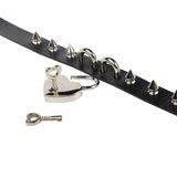 Punk Rock Harajuku Love Lock Pendant Leather Collar Rivet Necklace