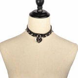 Punk Rock Harajuku Love Lock Pendant Leather Collar Rivet Necklace