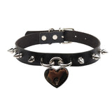 Punk Rock Harajuku Love Lock Pendant Leather Collar Rivet Necklace