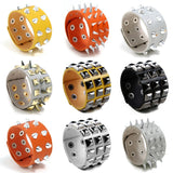Punk Rock Men Bracelet Three Row Spikes Rivet Wide Cuff Gothic Bangle