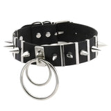 Punk Spike Rivet Leather Collar Choker Necklace for Women