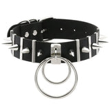 Punk Spike Rivet Leather Collar Choker Necklace for Women