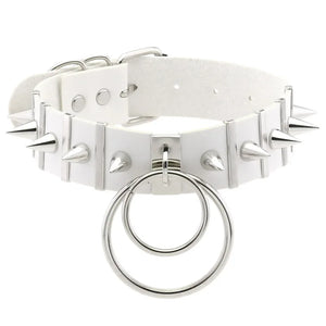 Punk Spike Rivet Leather Collar Choker Necklace for Women