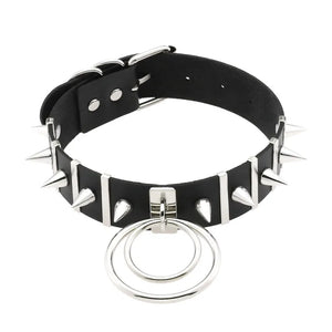 Punk Spike Rivet Leather Collar Choker Necklace for Women