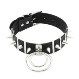 Punk Spike Rivet Leather Collar Choker Necklace for Women