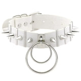 Punk Spike Rivet Leather Collar Choker Necklace for Women