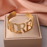 Punk Stainless Steel Big Bracelet Women Golden Jewelry Christmas Metal